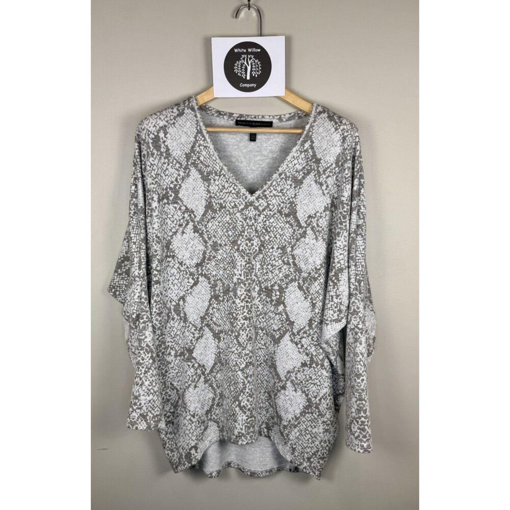 White House Black Market Women's Snake Print Dolman Sleeve Tunic Top Size S